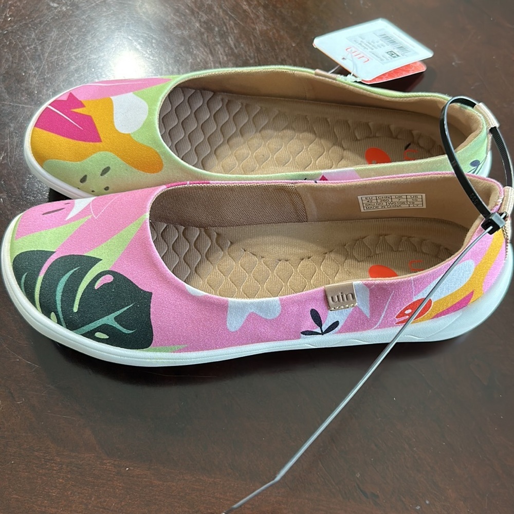 Women's Ballet Flats Floral Lightweight Slip On Comfort Round Toe Shoes - Picture 11 of 14